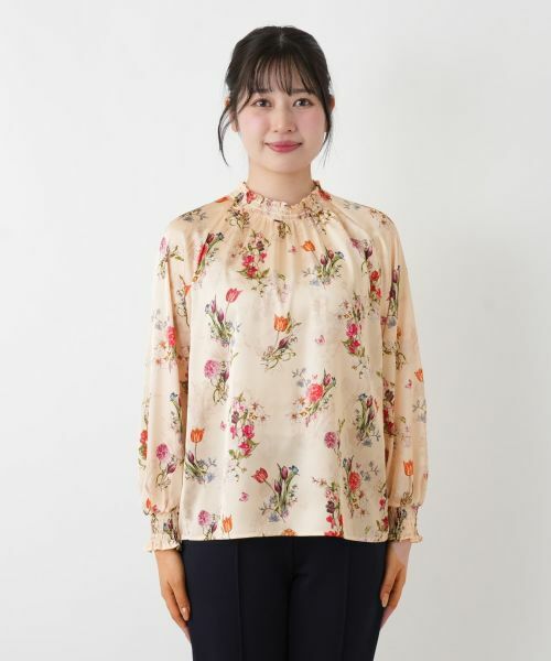 Leilian / レリアン シャツ・ブラウス | プリントフリルカラーブラウス【ROCHAS Premiere】 | 詳細4
