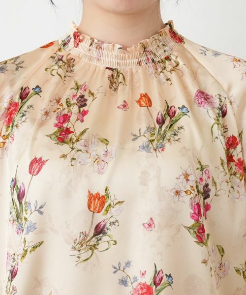 Leilian / レリアン シャツ・ブラウス | プリントフリルカラーブラウス【ROCHAS Premiere】 | 詳細7