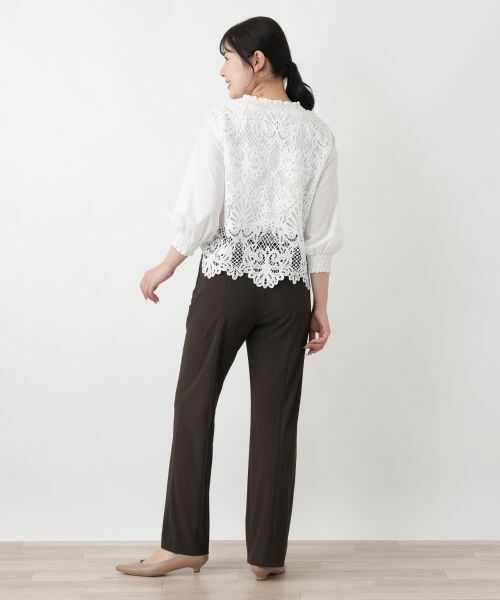 Leilian / レリアン その他パンツ | ウエストゴムストレートパンツ【ROCHAS Premiere】 | 詳細6