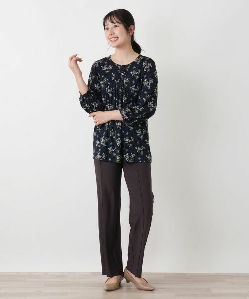 Leilian / レリアン シャツ・ブラウス | プリントギャザーブラウス【ROCHAS Premiere】 | 詳細1