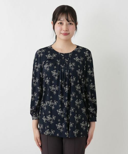 Leilian / レリアン シャツ・ブラウス | プリントギャザーブラウス【ROCHAS Premiere】 | 詳細4