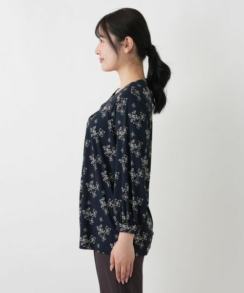 Leilian / レリアン シャツ・ブラウス | プリントギャザーブラウス【ROCHAS Premiere】 | 詳細5