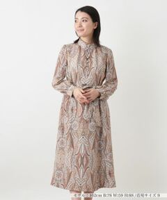 Leilian / レリアン ドレス | ペイズリー柄リボンワンピース【ROCHAS Premiere】【ERICA】