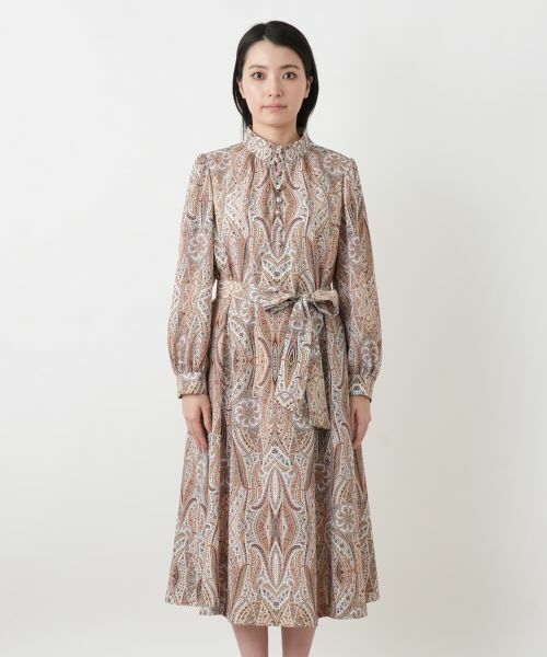 Leilian / レリアン ドレス | ペイズリー柄リボンワンピース【ROCHAS Premiere】【ERICA】 | 詳細5