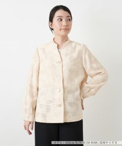 Leilian / レリアン テーラードジャケット | 幾何学柄スタンドカラージャケット【ROCHAS Premiere】