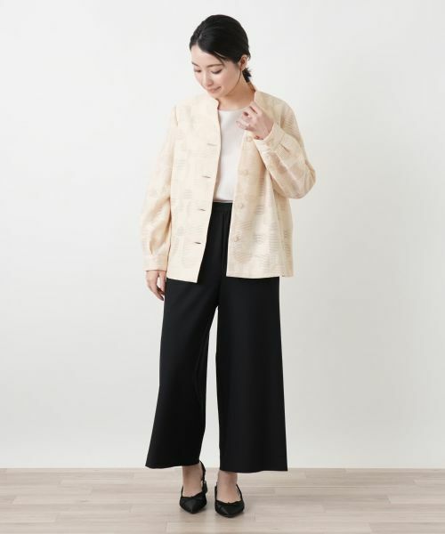 Leilian / レリアン テーラードジャケット | 幾何学柄スタンドカラージャケット【ROCHAS Premiere】 | 詳細1