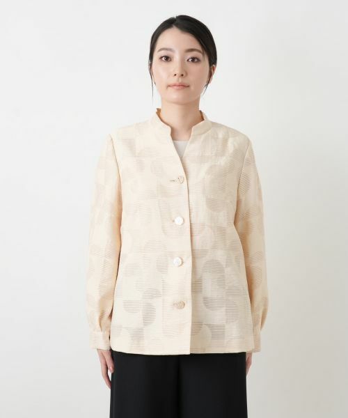 Leilian / レリアン テーラードジャケット | 幾何学柄スタンドカラージャケット【ROCHAS Premiere】 | 詳細4