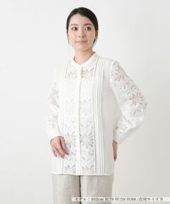 Leilian / レリアン シャツ・ブラウス | バンドカラーレースブラウス【ROCHAS Premiere】
