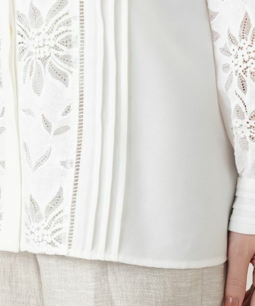 Leilian / レリアン シャツ・ブラウス | バンドカラーレースブラウス【ROCHAS Premiere】 | 詳細10