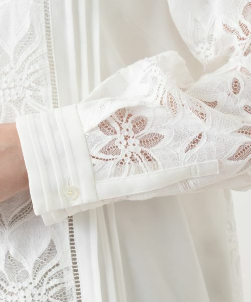 Leilian / レリアン シャツ・ブラウス | バンドカラーレースブラウス【ROCHAS Premiere】 | 詳細11