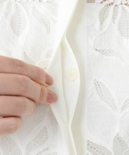 Leilian / レリアン シャツ・ブラウス | バンドカラーレースブラウス【ROCHAS Premiere】 | 詳細12