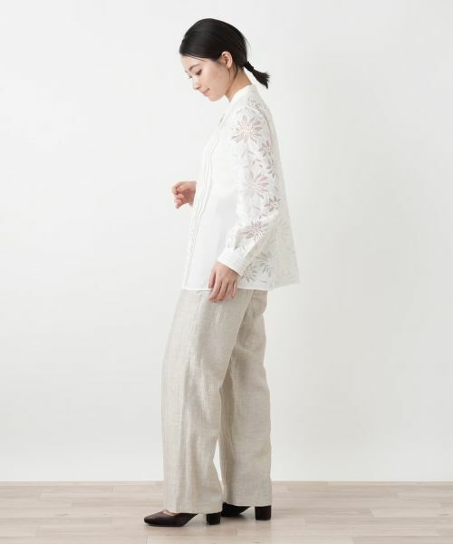 Leilian / レリアン シャツ・ブラウス | バンドカラーレースブラウス【ROCHAS Premiere】 | 詳細2