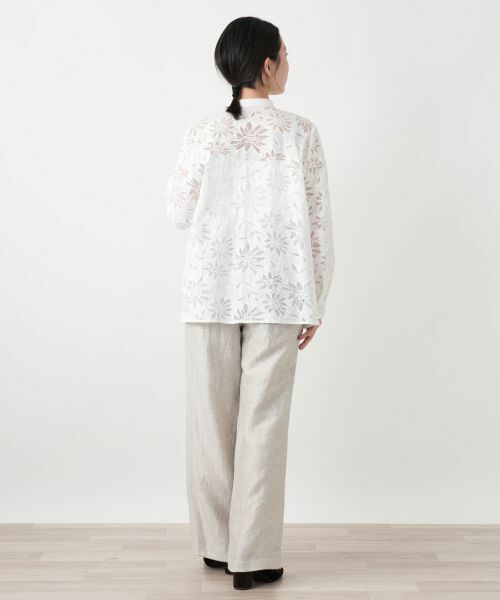 Leilian / レリアン シャツ・ブラウス | バンドカラーレースブラウス【ROCHAS Premiere】 | 詳細3