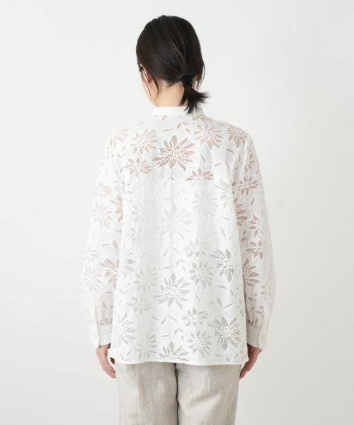 Leilian / レリアン シャツ・ブラウス | バンドカラーレースブラウス【ROCHAS Premiere】 | 詳細6