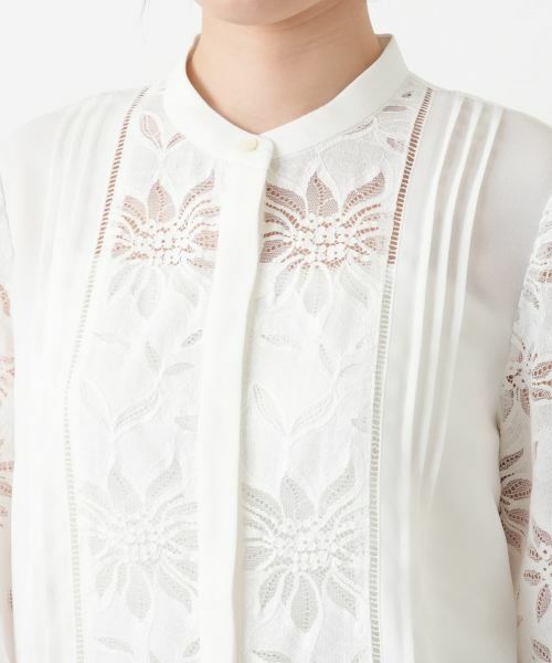 Leilian / レリアン シャツ・ブラウス | バンドカラーレースブラウス【ROCHAS Premiere】 | 詳細7