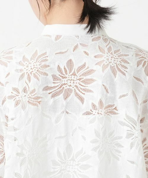 Leilian / レリアン シャツ・ブラウス | バンドカラーレースブラウス【ROCHAS Premiere】 | 詳細8