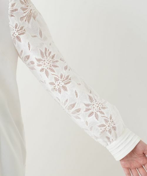 Leilian / レリアン シャツ・ブラウス | バンドカラーレースブラウス【ROCHAS Premiere】 | 詳細9
