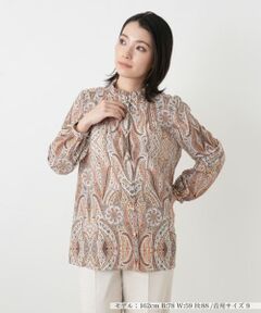 Leilian / レリアン シャツ・ブラウス | ペイズリー柄バンドカラーブラウス【ROCHAS Premiere】【ERICA】