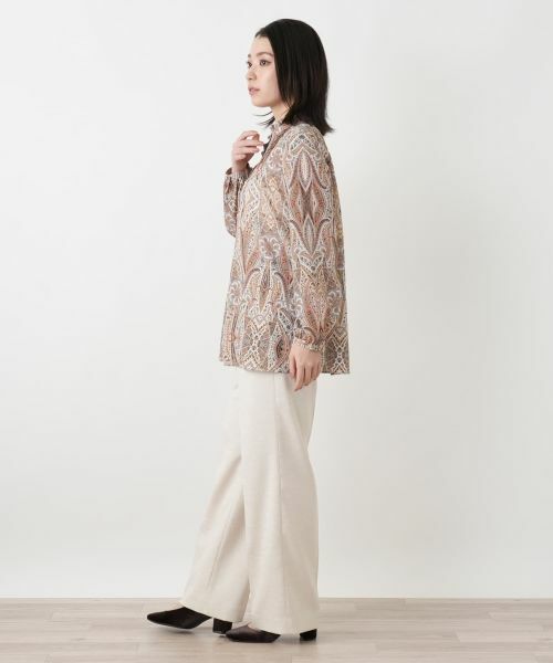 Leilian / レリアン シャツ・ブラウス | ペイズリー柄バンドカラーブラウス【ROCHAS Premiere】【ERICA】 | 詳細2