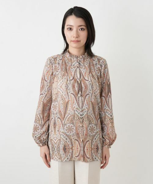 Leilian / レリアン シャツ・ブラウス | ペイズリー柄バンドカラーブラウス【ROCHAS Premiere】【ERICA】 | 詳細4
