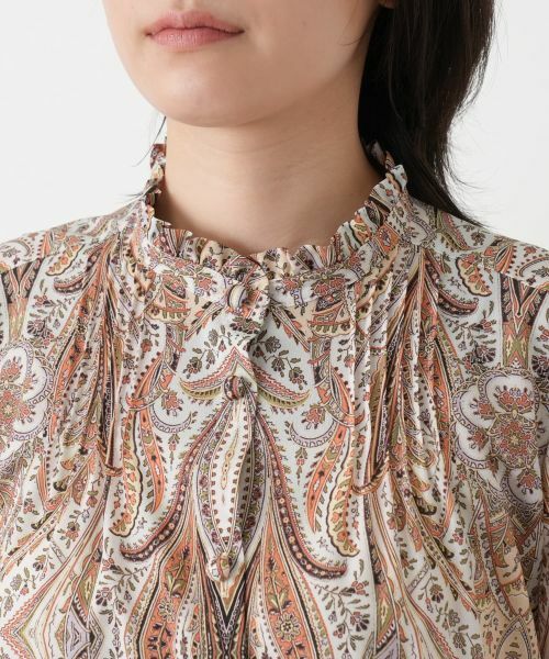 Leilian / レリアン シャツ・ブラウス | ペイズリー柄バンドカラーブラウス【ROCHAS Premiere】【ERICA】 | 詳細7
