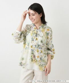 Leilian / レリアン シャツ・ブラウス | 花柄ボウタイブラウス【ROCHAS Premiere】