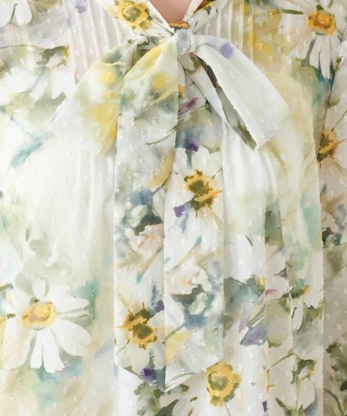 Leilian / レリアン シャツ・ブラウス | 花柄ボウタイブラウス【ROCHAS Premiere】 | 詳細11