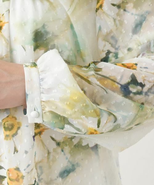 Leilian / レリアン シャツ・ブラウス | 花柄ボウタイブラウス【ROCHAS Premiere】 | 詳細12