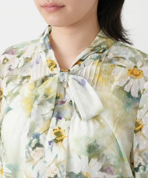 Leilian / レリアン シャツ・ブラウス | 花柄ボウタイブラウス【ROCHAS Premiere】 | 詳細7