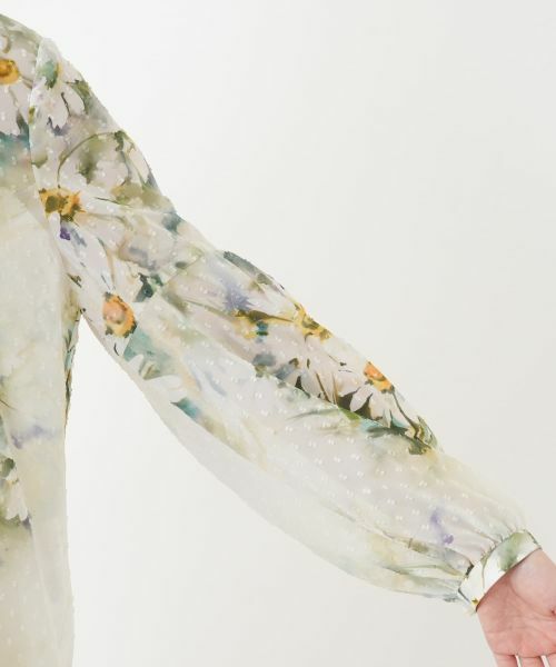 Leilian / レリアン シャツ・ブラウス | 花柄ボウタイブラウス【ROCHAS Premiere】 | 詳細9