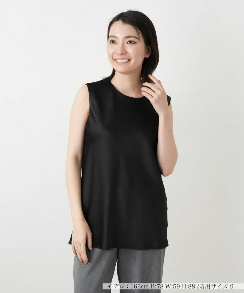 Leilian / レリアン シャツ・ブラウス | ノースリーブブラウス【ROCHAS Premiere】（ブラック）