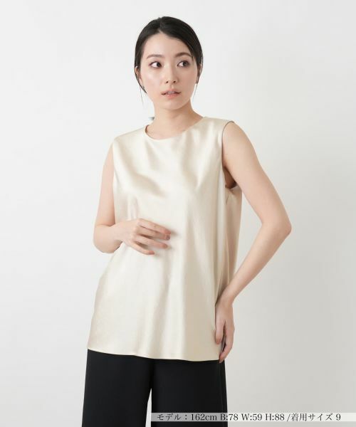 Leilian / レリアン シャツ・ブラウス | ノースリーブブラウス【ROCHAS Premiere】（ベージュ）