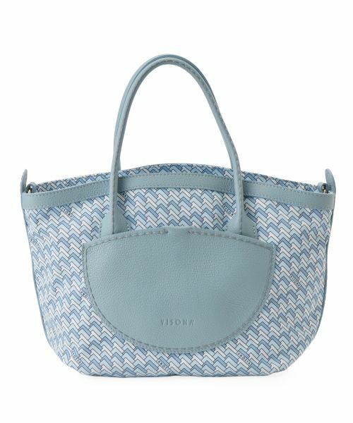 Leilian / レリアン ハンドバッグ | 2WAY幾何学柄トートバッグ（スカイブルー）