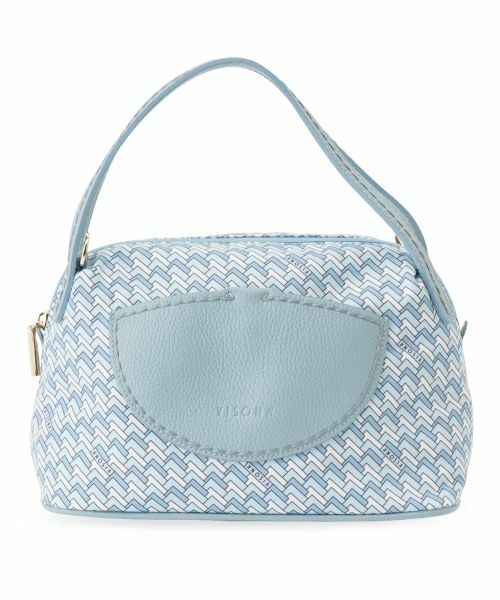 Leilian / レリアン ハンドバッグ | 幾何学柄2WAYハンドバッグ（スカイブルー）