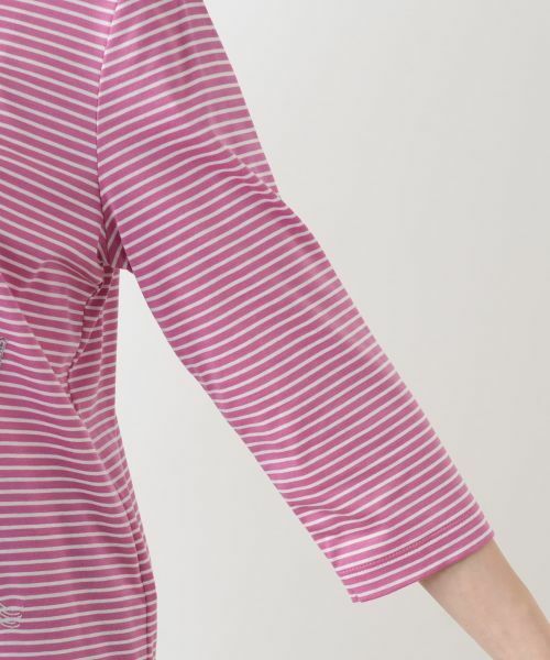 Leilian / レリアン カットソー | 刺繍ボーダー七分袖カットソー | 詳細18