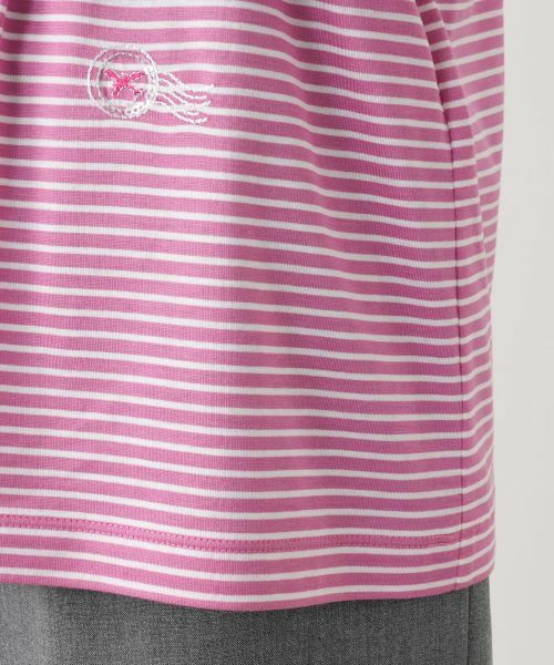 Leilian / レリアン カットソー | 刺繍ボーダー七分袖カットソー | 詳細19