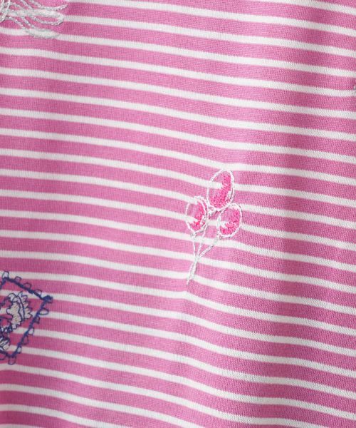 Leilian / レリアン カットソー | 刺繍ボーダー七分袖カットソー | 詳細20