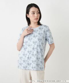 Leilian / レリアン Tシャツ | プリントクルーネックカットソー【ROCHAS Premiere】