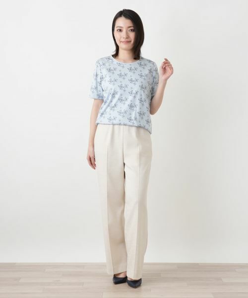 Leilian / レリアン Tシャツ | プリントクルーネックカットソー【ROCHAS Premiere】 | 詳細1