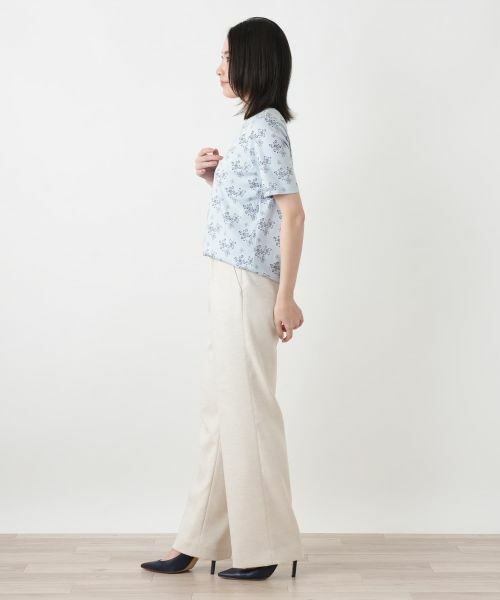 Leilian / レリアン Tシャツ | プリントクルーネックカットソー【ROCHAS Premiere】 | 詳細2