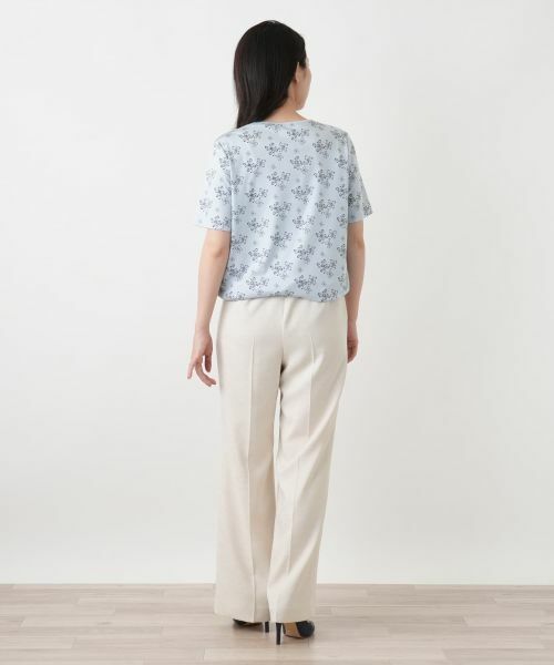 Leilian / レリアン Tシャツ | プリントクルーネックカットソー【ROCHAS Premiere】 | 詳細3