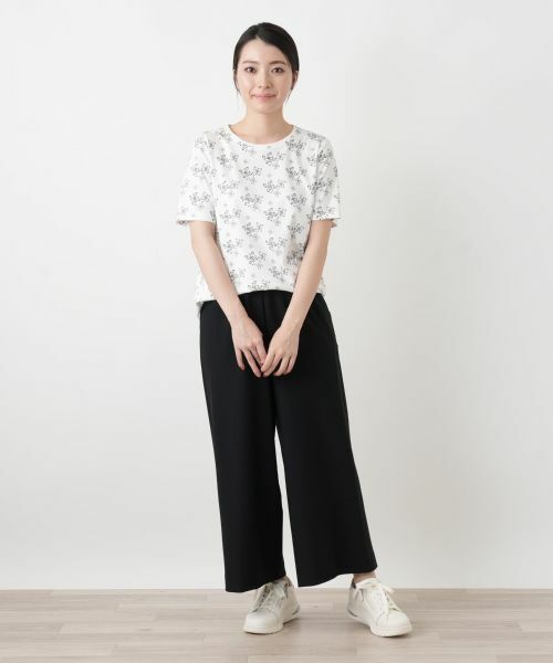 Leilian / レリアン Tシャツ | プリントクルーネックカットソー【ROCHAS Premiere】 | 詳細4