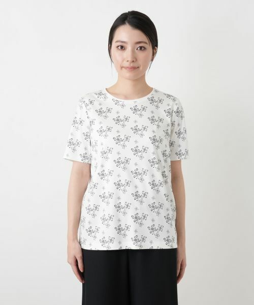 Leilian / レリアン Tシャツ | プリントクルーネックカットソー【ROCHAS Premiere】 | 詳細7