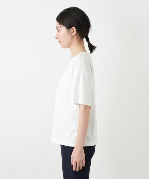 Leilian / レリアン Tシャツ | レースクルーネックカットソー【ROCHAS Premiere】 | 詳細5