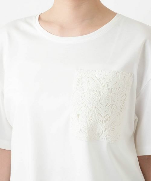 Leilian / レリアン Tシャツ | レースクルーネックカットソー【ROCHAS Premiere】 | 詳細7