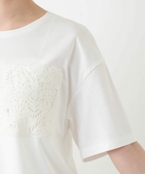 Leilian / レリアン Tシャツ | レースクルーネックカットソー【ROCHAS Premiere】 | 詳細9