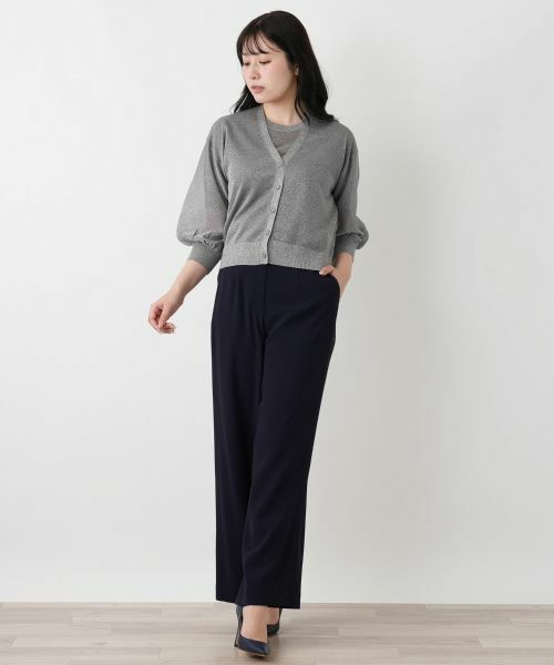 Leilian / レリアン カーディガン・ボレロ | ラメバルーンスリーブカーディガン | 詳細1