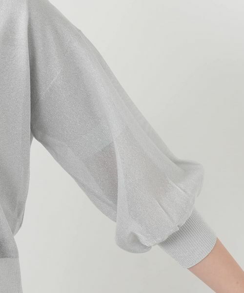Leilian / レリアン カーディガン・ボレロ | ラメバルーンスリーブカーディガン | 詳細12