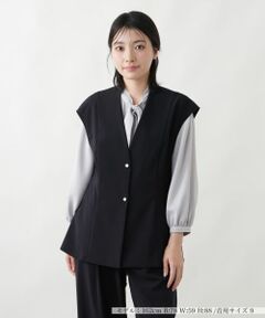 Leilian / レリアン テーラードジャケット | バックシャーリングVネックベスト