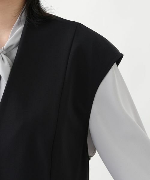 Leilian / レリアン テーラードジャケット | バックシャーリングVネックベスト | 詳細10